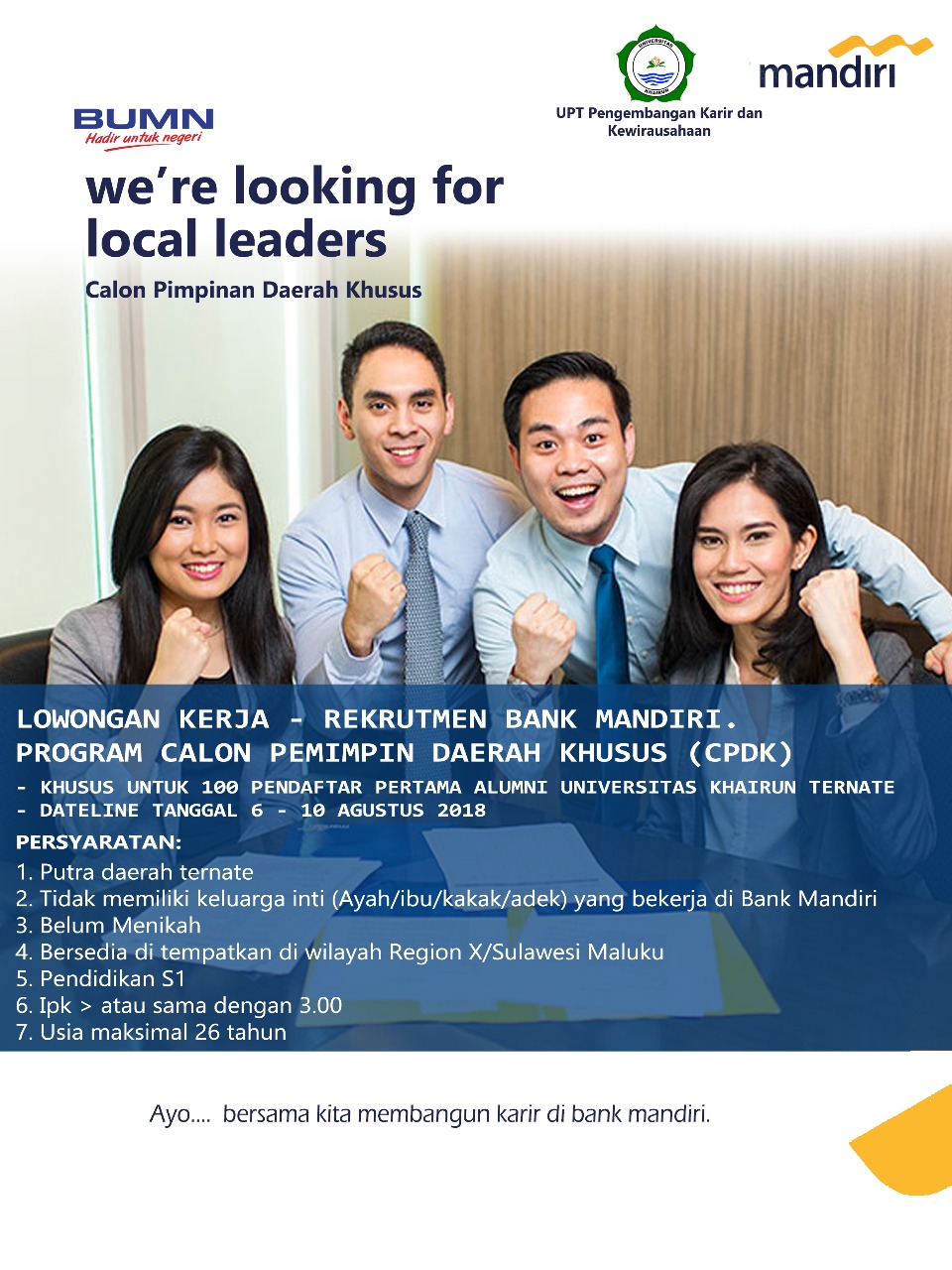 Lowongan Kerja PT Bank Mandri, Tbk