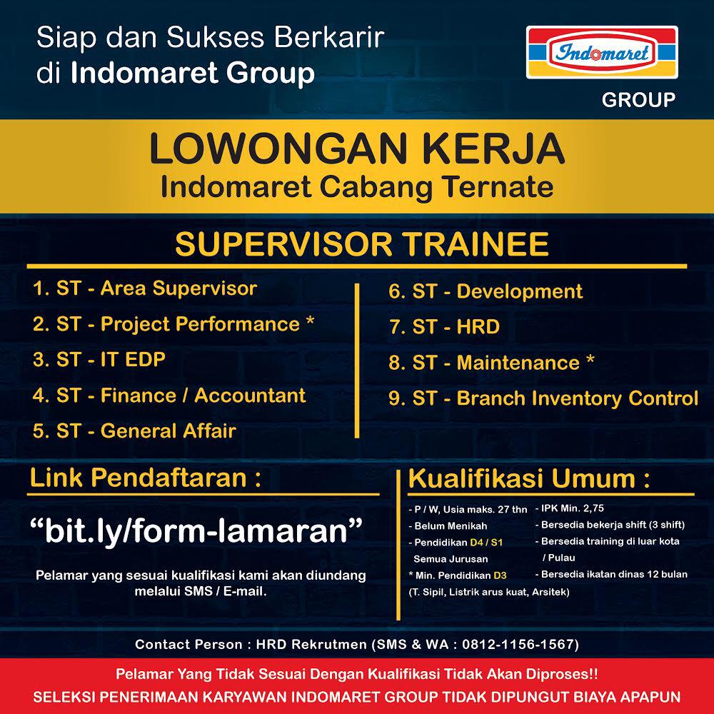 Lowongan Kerja Indomaret Cabang Ternate